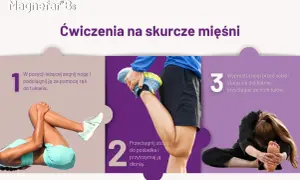 Ćwiczenia na skurcze mięśni: leżąc, podciągnij nogę do tułowia, przyciągnij stopę do pośladka, a potem wyprostuj nogi i pochyl się.