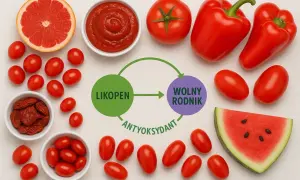 Likopen, czerwony barwnik z pomidorów i papryki, to silny antyoksydant. Pomaga zwalczać wolne rodniki.