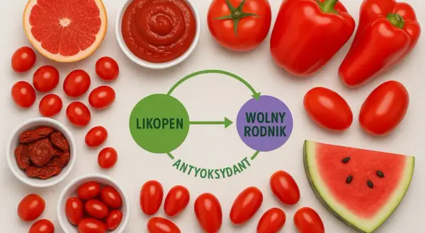 Likopen, czerwony barwnik z pomidorów i papryki, to silny antyoksydant. Pomaga zwalczać wolne rodniki.