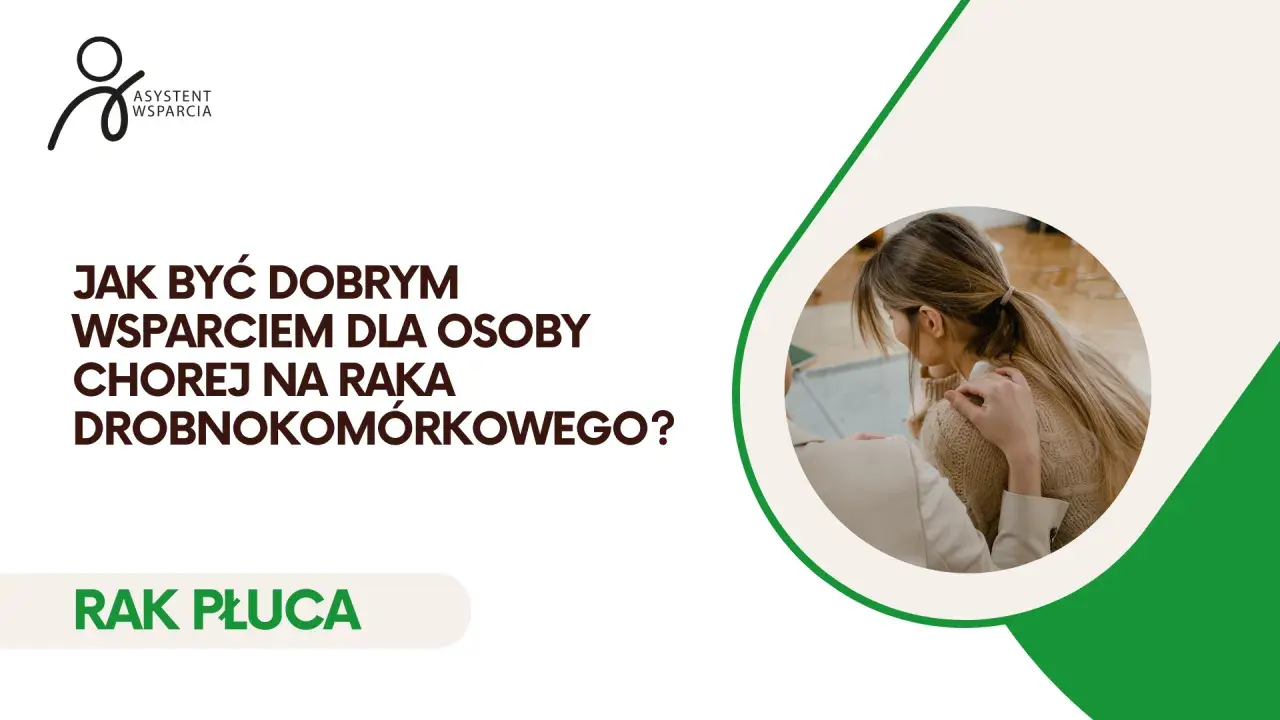 Wsparcie dla psychiki chorego na raka. Dłoń na ramieniu, symbol troski i zrozumienia w walce z rakiem płuca.