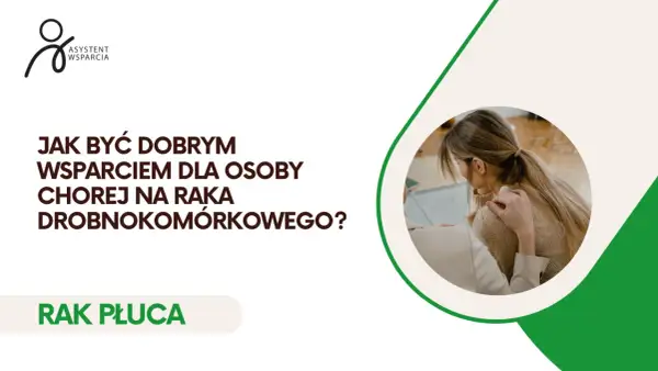 Wsparcie dla psychiki chorego na raka. Dłoń na ramieniu, symbol troski i zrozumienia w walce z rakiem płuca.